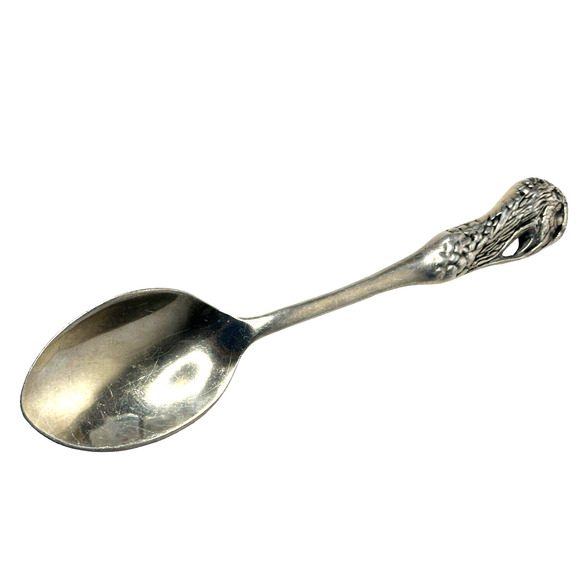 Unique 14" Hand Forged Turkey Serving Spoon Pewter Turkey Head Handle - Picture 2 of 7